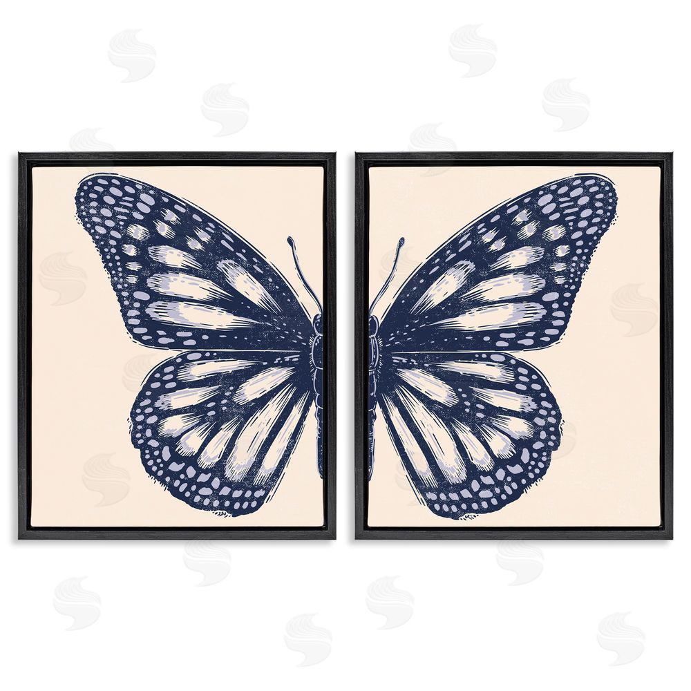 Caroline Alfreds Intricate Butterfly Wings Detail Black Floating Frame Canvas Wall Art Print