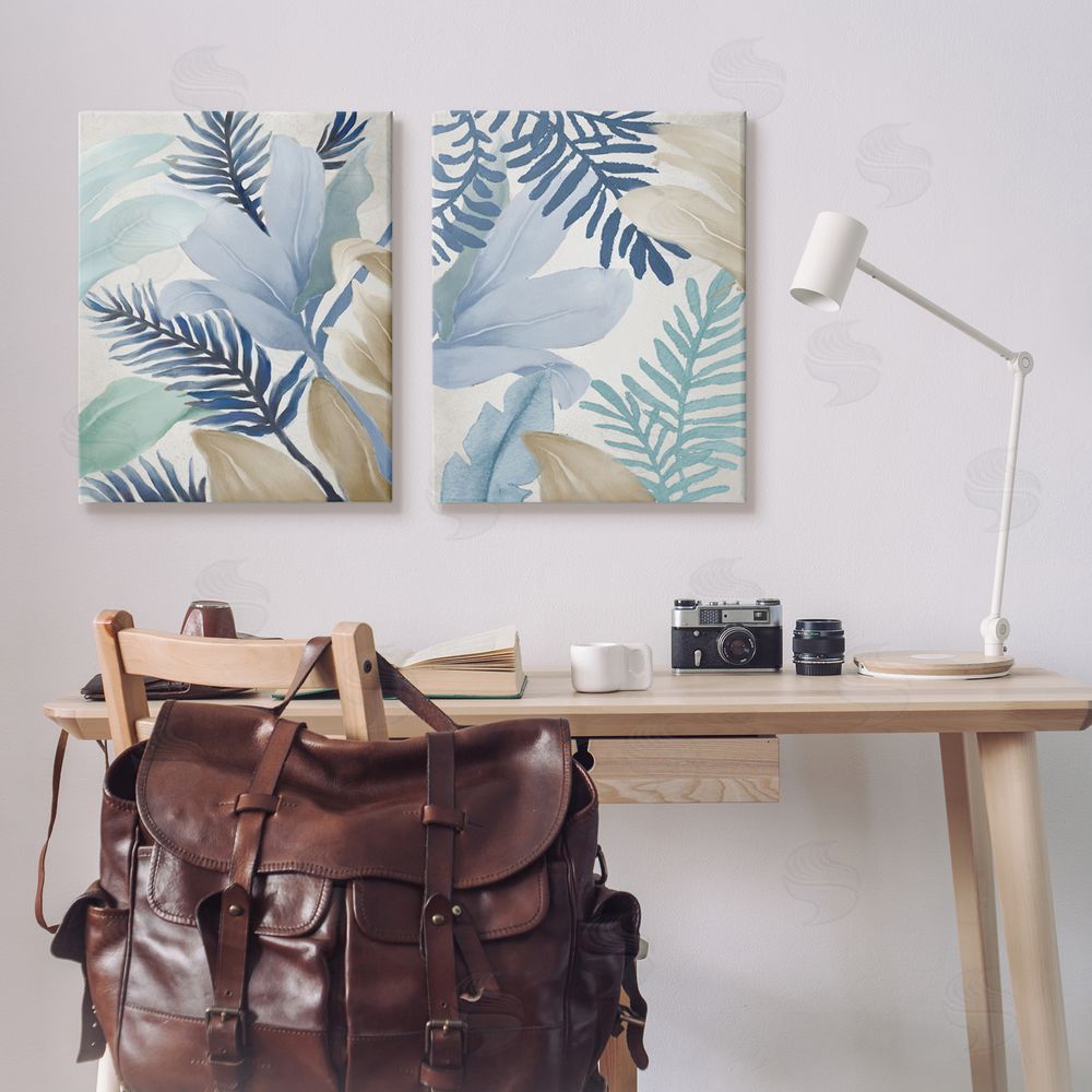 Elizabeth Medley Tropical Flower Petal Leaf Sprigs Canvas Wall Art Print in Room