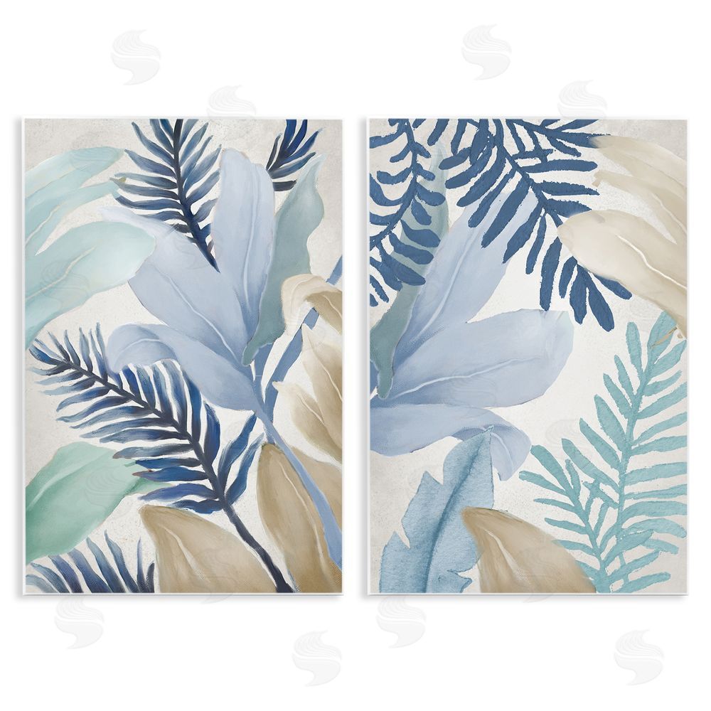Elizabeth Medley Tropical Flower Petal Leaf Sprigs Wooden Wall Plaque Art Print