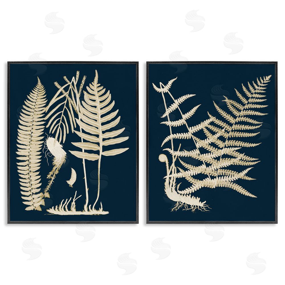 Piddix Modern Layered Vegetation Natural Leaves Black Framed Giclee Wall Art Print