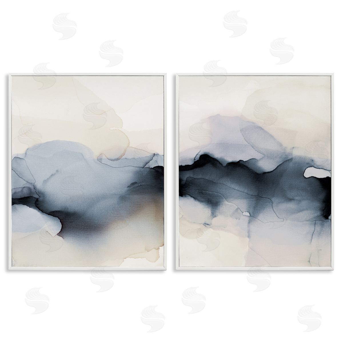 Mysterious Abstract Obscure Watercolor White Frame Print Wall Art, Home Decor by Kippi Leonard