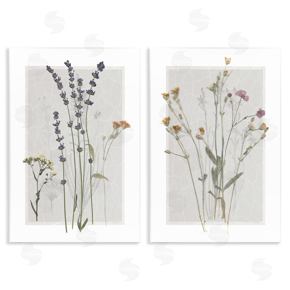 Delicate Wildflower Herb Sprigs Wood Plaque Wall Art, Home Decor by Carol Robinson
