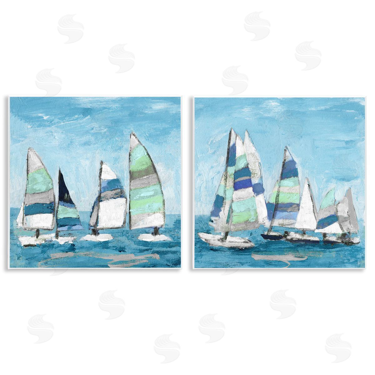 Soothing Sailboats Drifting Marina Wood Plaque Wall Art, Home Decor by Katrina Craven