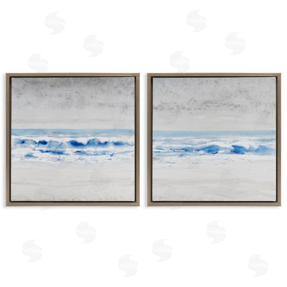 Tim O'Toole Abstract Rolling Beach Waves Shoreline Brown Floating Frame Canvas Wall Art Print