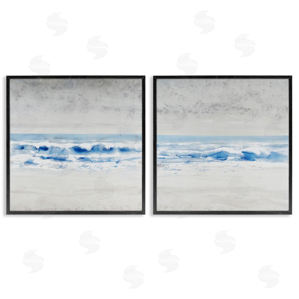 Tim O'Toole Abstract Rolling Beach Waves Shoreline Black Framed Giclee Wall Art Print