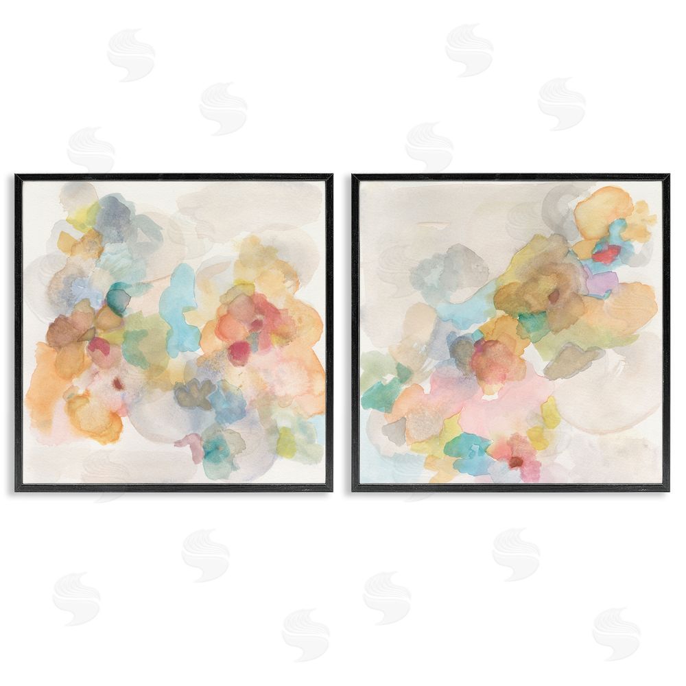 Jodi Fuchs Abstract Pastel Watercolor Composition Black Framed Giclee Wall Art Print