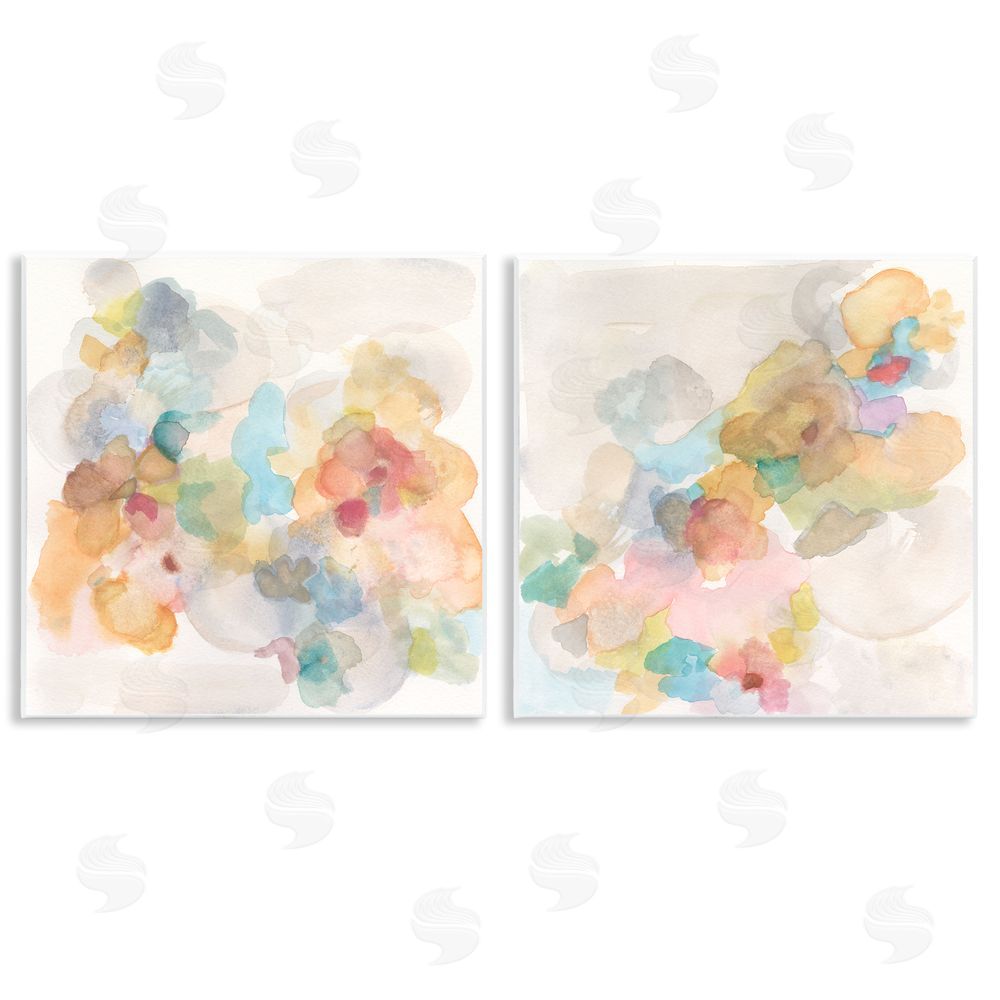 Jodi Fuchs Abstract Pastel Watercolor Composition Wooden Wall Plaque Art Print