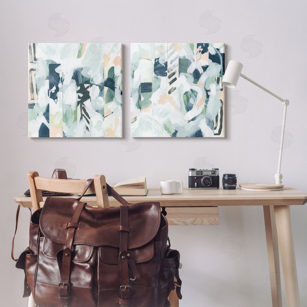 June Erica Vess Modern Mixed Pattern Arrangement Canvas Wall Art Print in Room