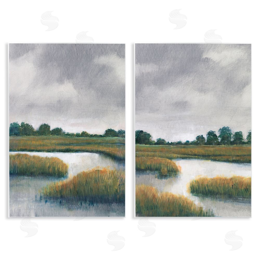 Tim O'Toole Grassy Rural Marshland Landscape Wooden Wall Plaque Art Print