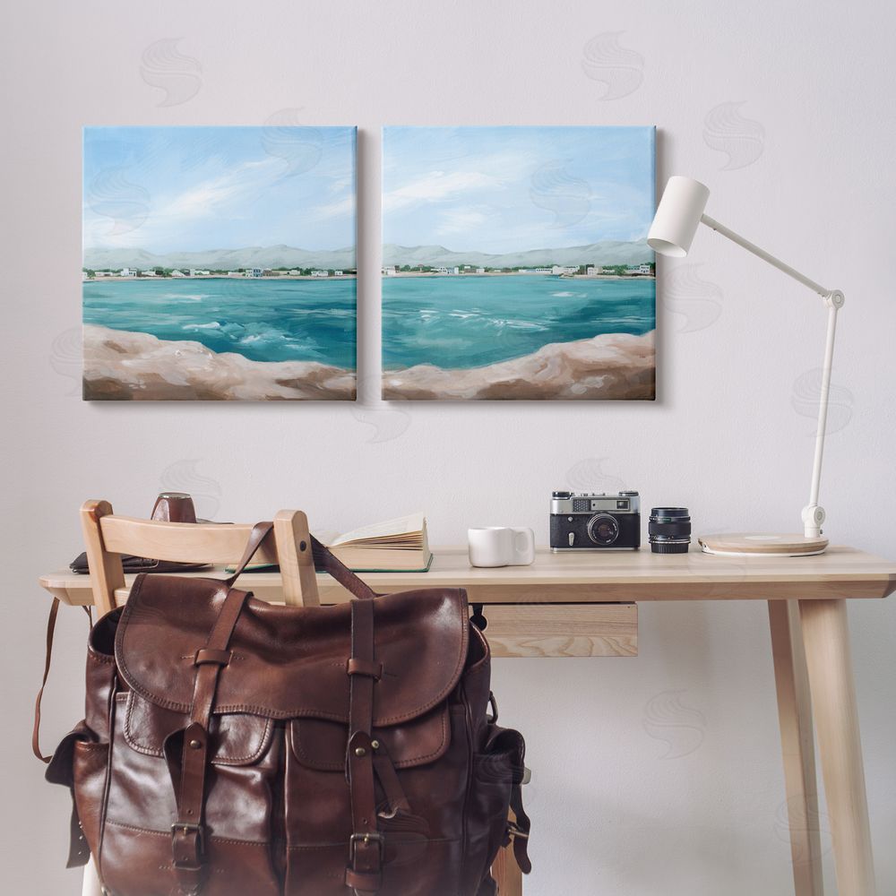 Grace Popp Rocky Coastal Ocean Waves Canvas Wall Art Print in Room