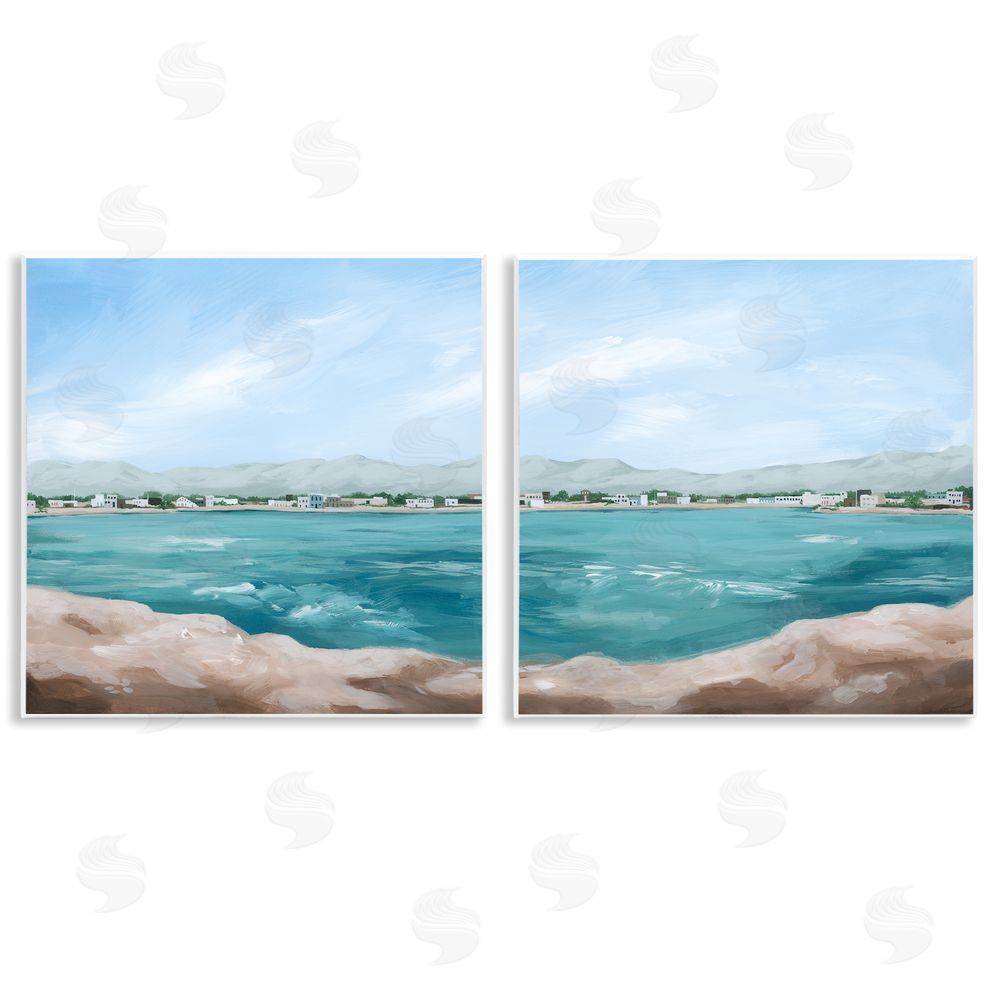 Grace Popp Rocky Coastal Ocean Waves Wooden Wall Plaque Art Print