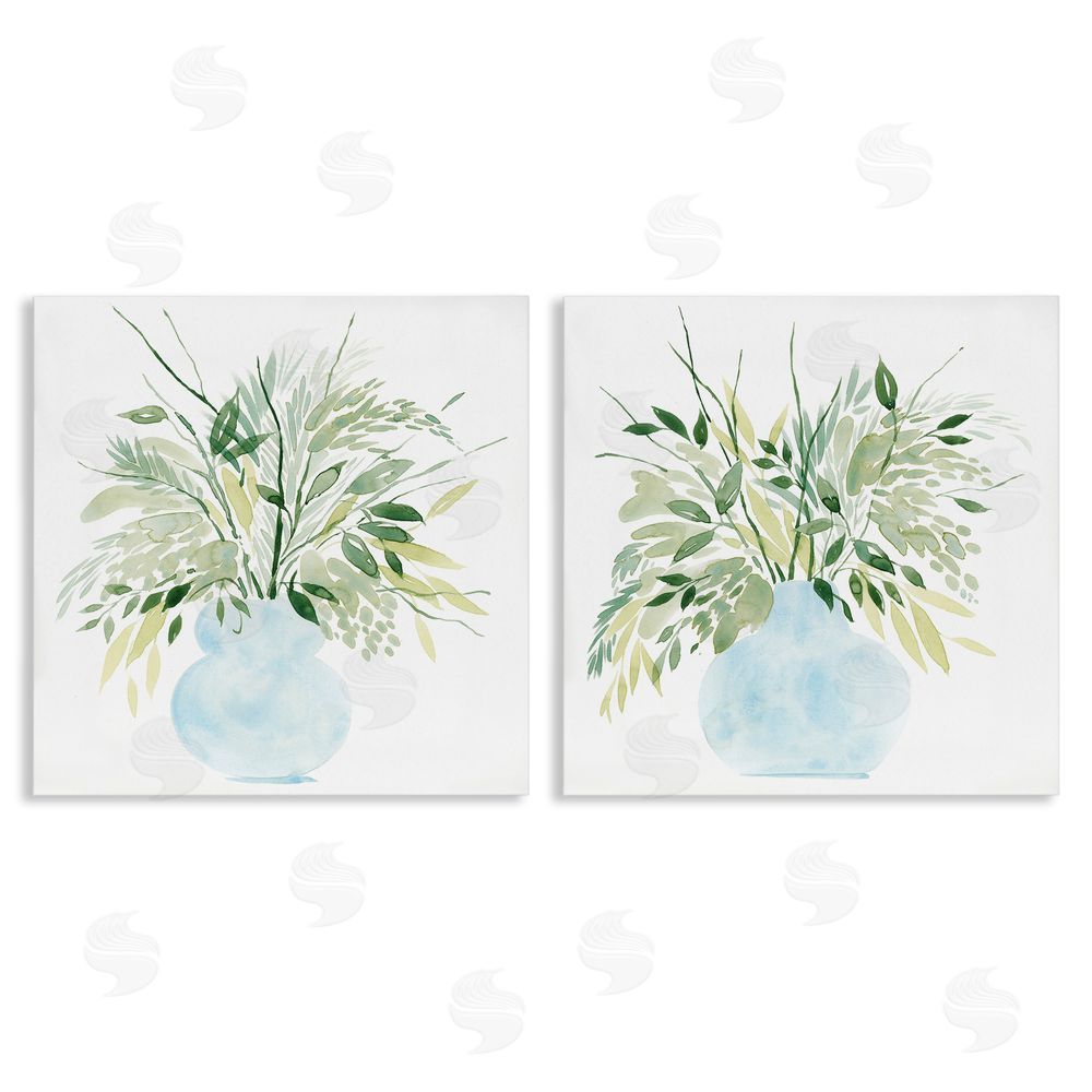 Grace Popp Herbal Plants Watercolor Vase Canvas Wall Art Print