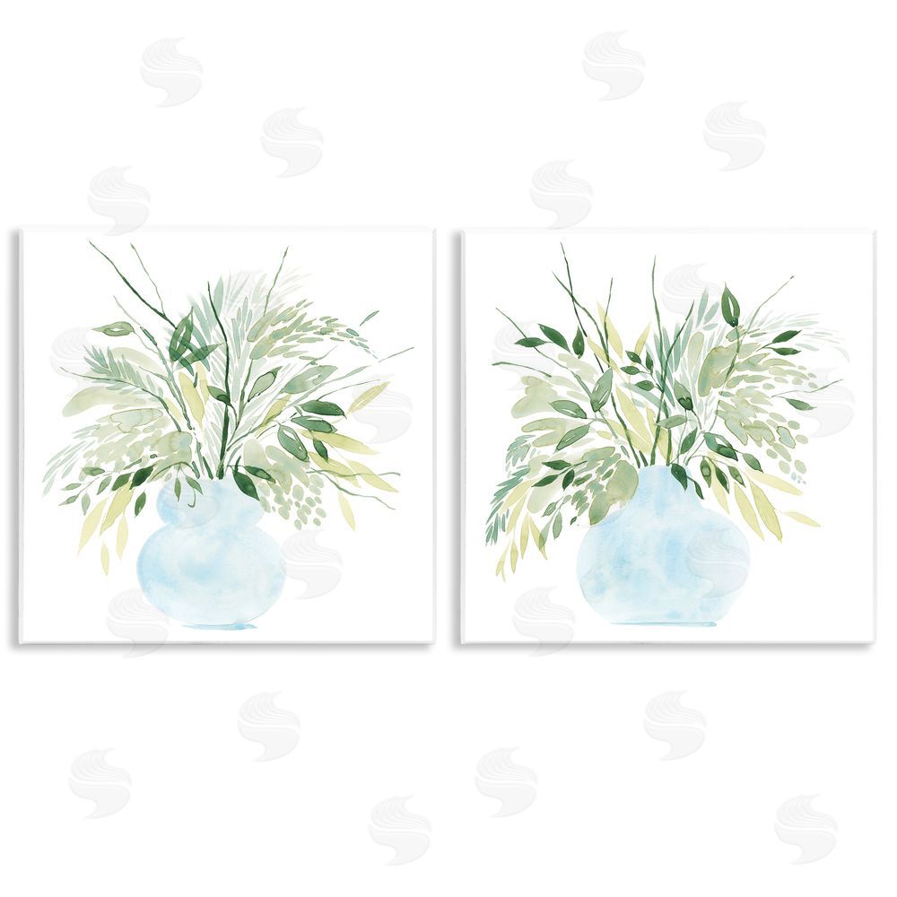Grace Popp Herbal Plants Watercolor Vase Wooden Wall Plaque Art Print