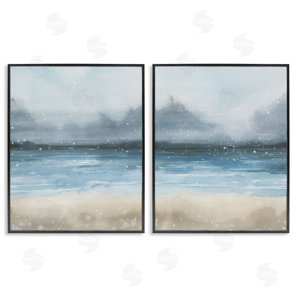 Grace Popp Stormy Coastal Ocean Waves Black Framed Giclee Wall Art Print