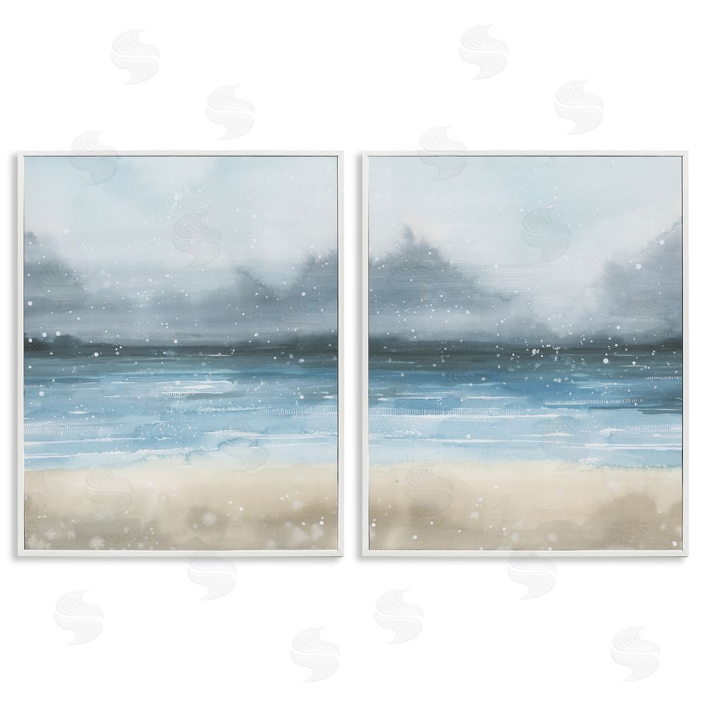 Grace Popp Stormy Coastal Ocean Waves White Framed Giclee Wall Art Print