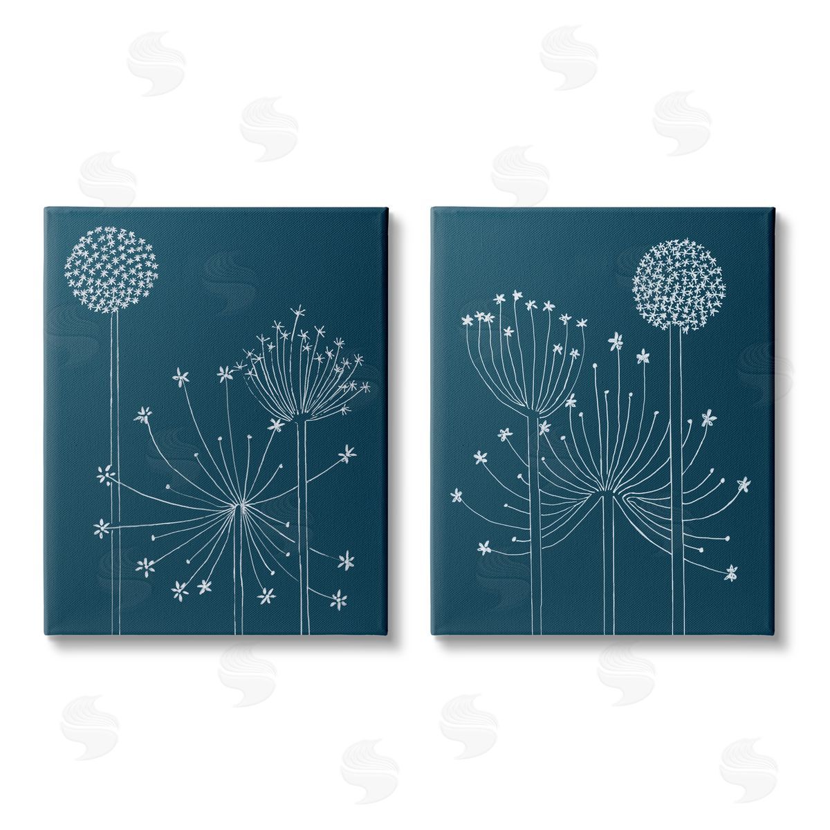 Alicia Longley Blooming Dandelions Line Drawing Canvas Wall Art Print