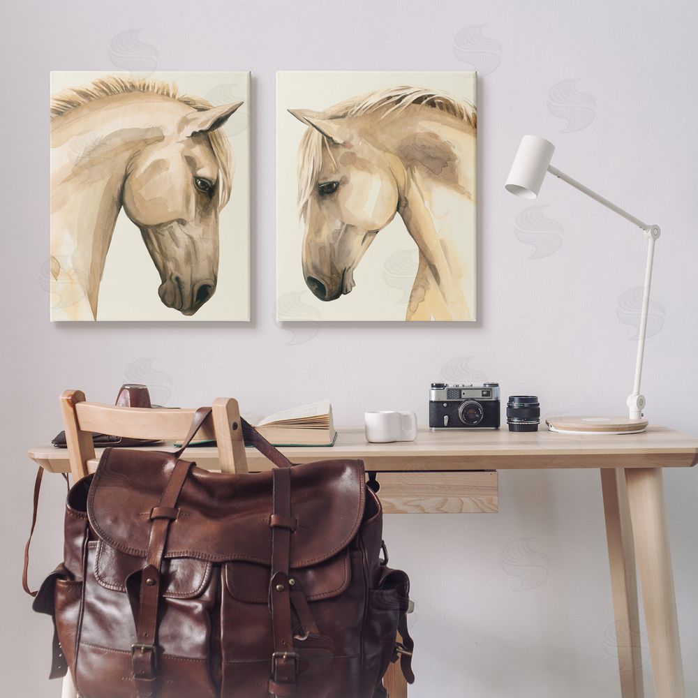 Grace Popp Stoic Farm Horse Portrait Canvas Wall Art Print in Room