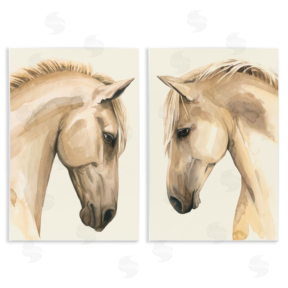 Grace Popp Stoic Farm Horse Portrait Wooden Wall Plaque Art Print