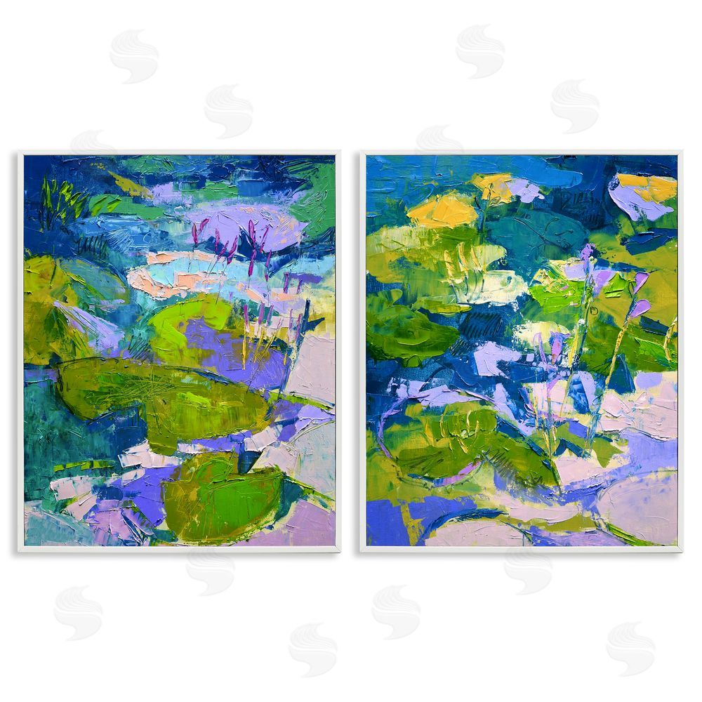 Dorothy Fagan Floating Lotus Blossom Pond White Framed Giclee Wall Art Print