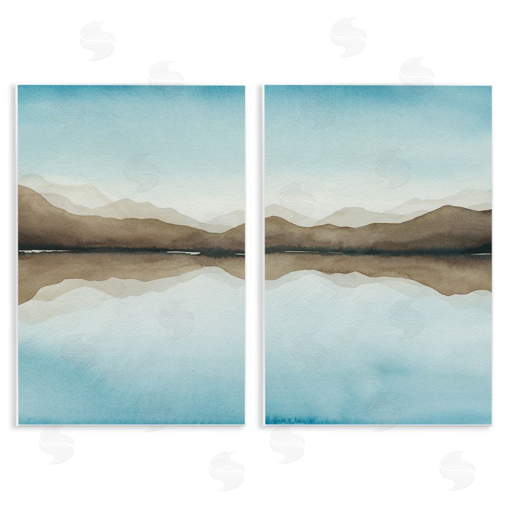 Grace Popp Mountain Range Water Reflection Wooden Wall Plaque Art Print