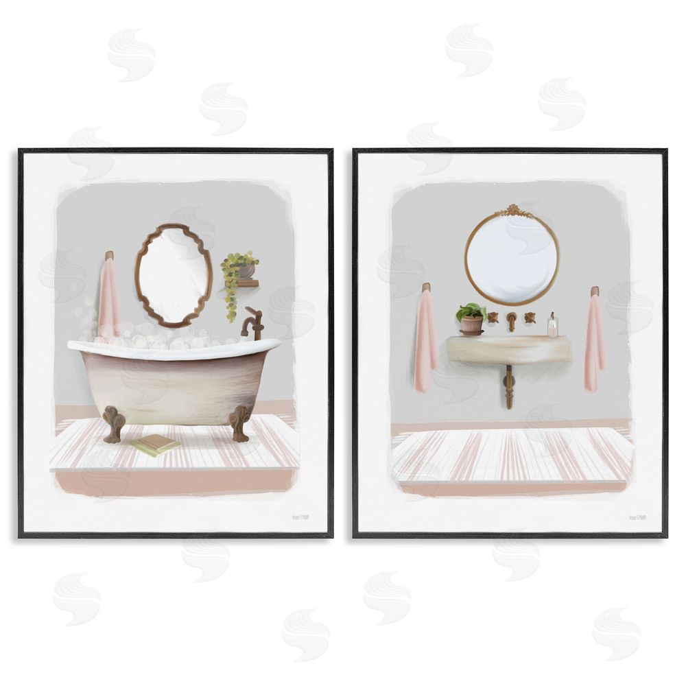 House Fenway Bathroom Interior Bubble Bath  Black Framed Giclee Wall Art Print