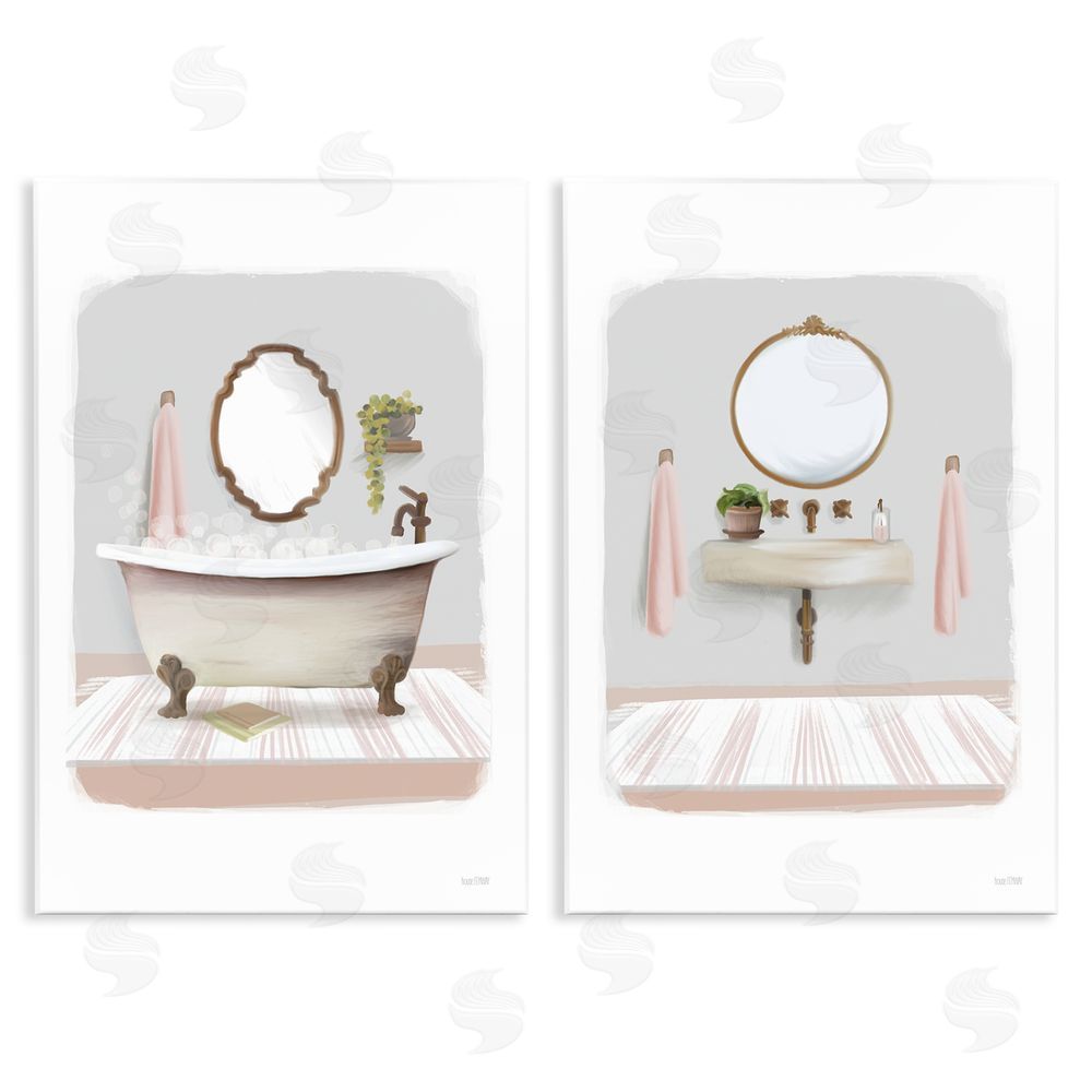 House Fenway Bathroom Interior Bubble Bath  Wooden Wall Plaque Art Print