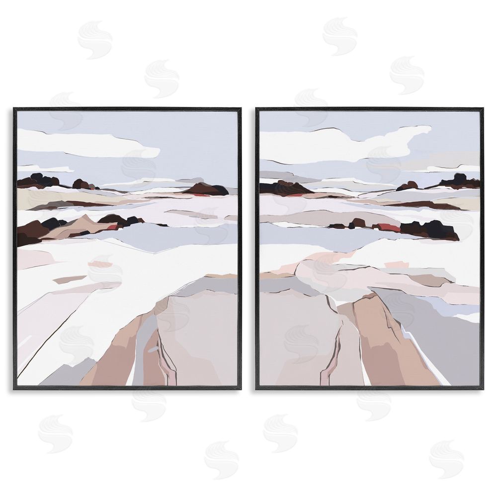 Nikita Jariwala Abstract Frosty View Landscape Black Framed Giclee Wall Art Print