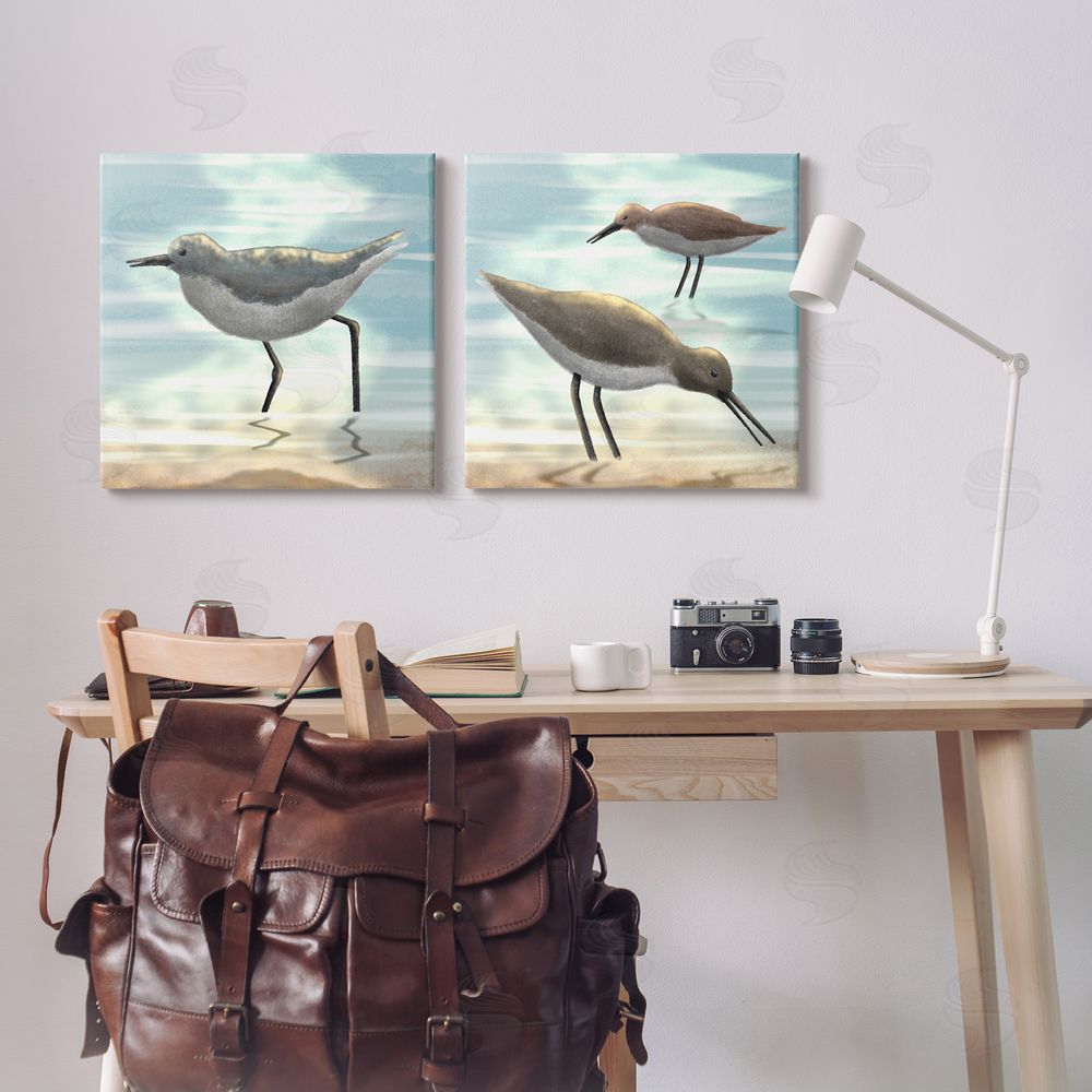 Marcus Prime Dawning Friends Sandpiper Coast Canvas Wall Art Print in Room