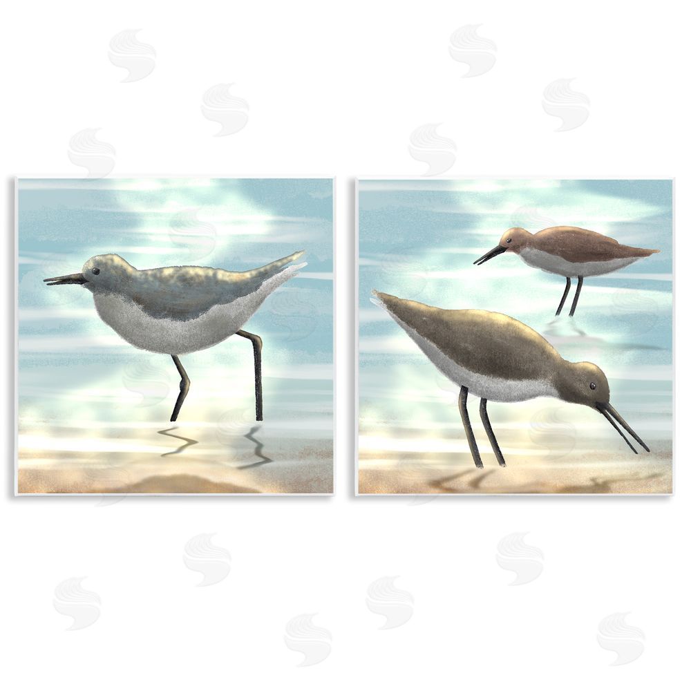 Marcus Prime Dawning Friends Sandpiper Coast Wooden Wall Plaque Art Print