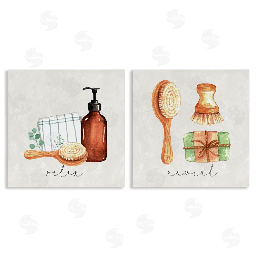 Nicole DeCamp Relax Unwind Bathroom Spa Canvas Wall Art Print