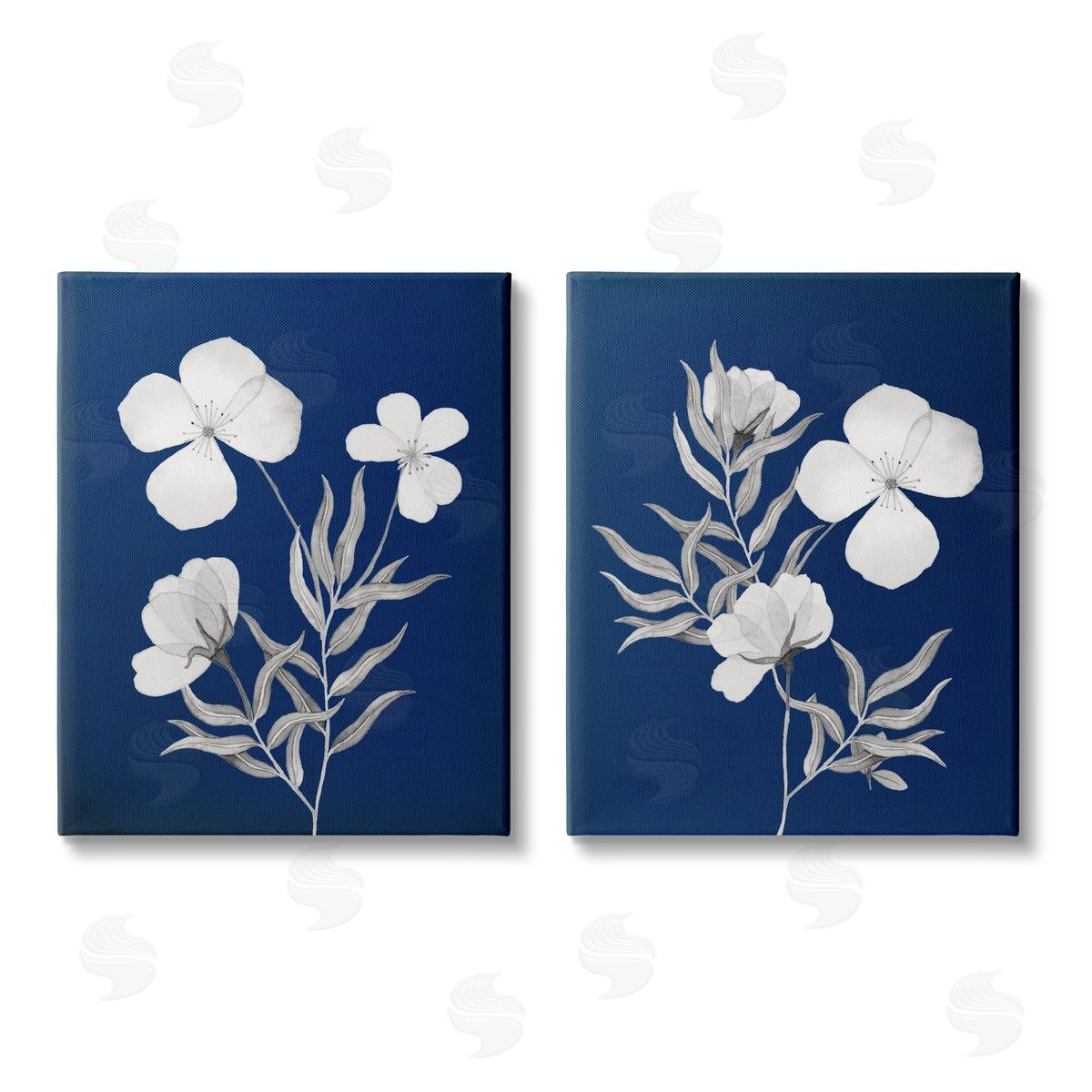 Kourtni Gunn Bold White Anemone Sprigs Canvas Wall Art Print
