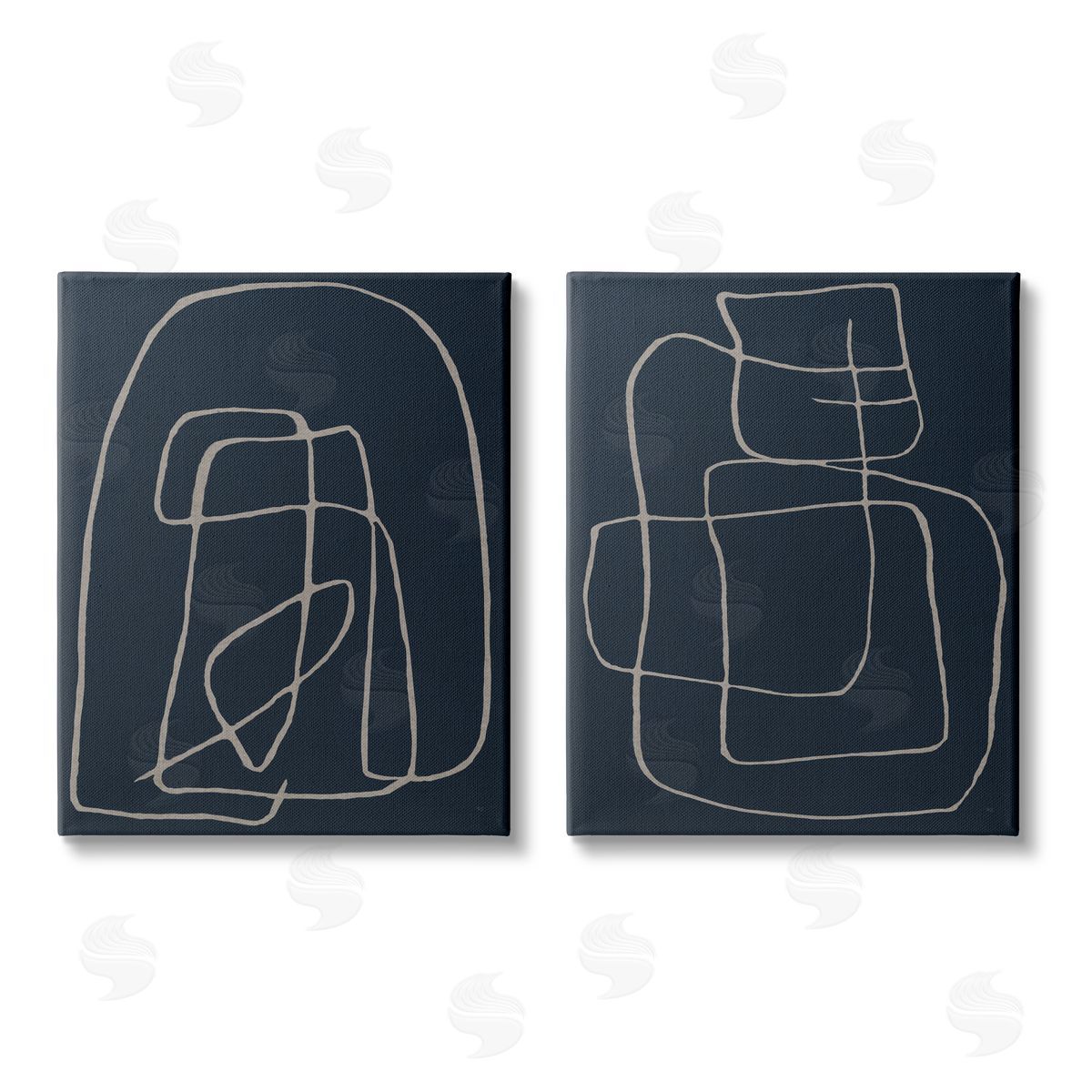 Susan Jill Contemporary Line Squiggle Shapes Canvas Wall Art Print