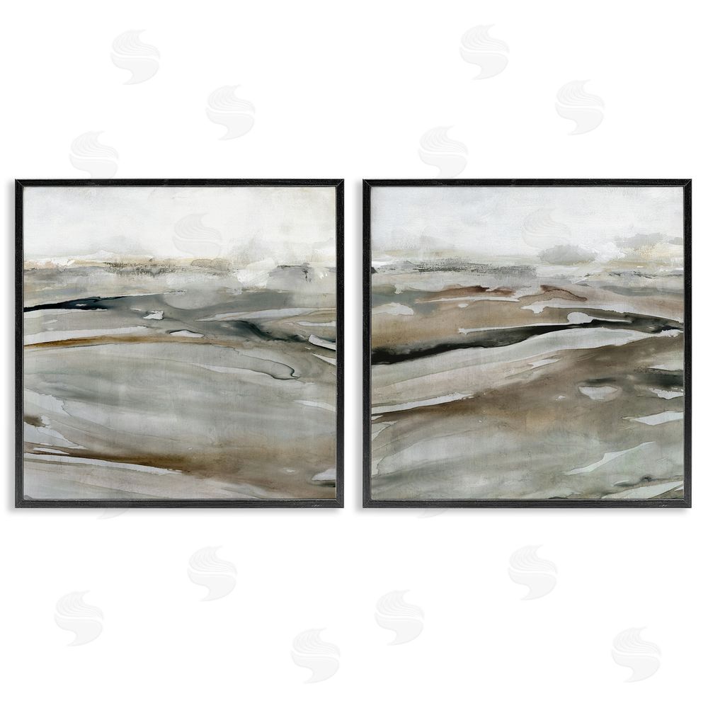 Carol Robinson Abstract Brown Landscape Composition Black Framed Giclee Wall Art Print