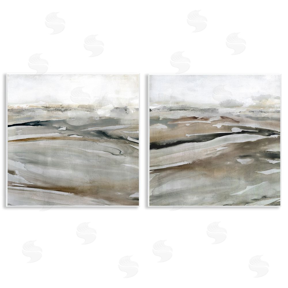 Carol Robinson Abstract Brown Landscape Composition Wooden Wall Plaque Art Print