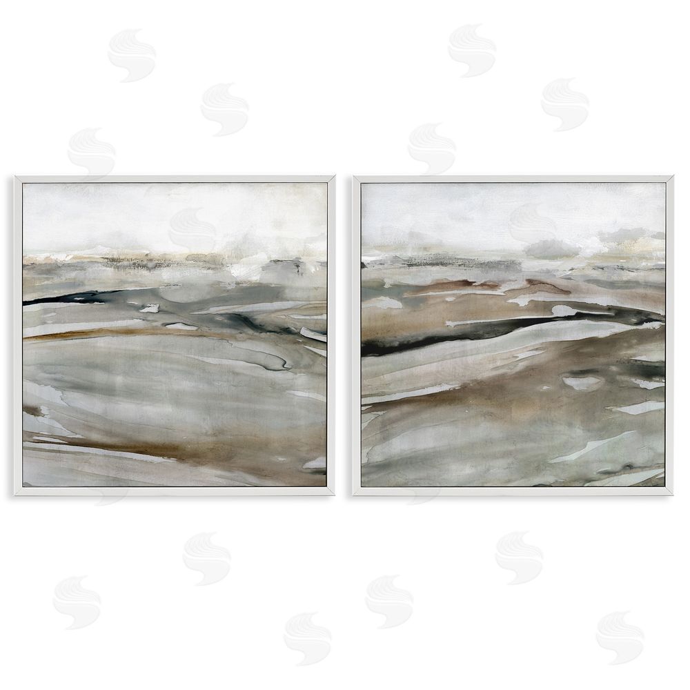 Carol Robinson Abstract Brown Landscape Composition White Framed Giclee Wall Art Print