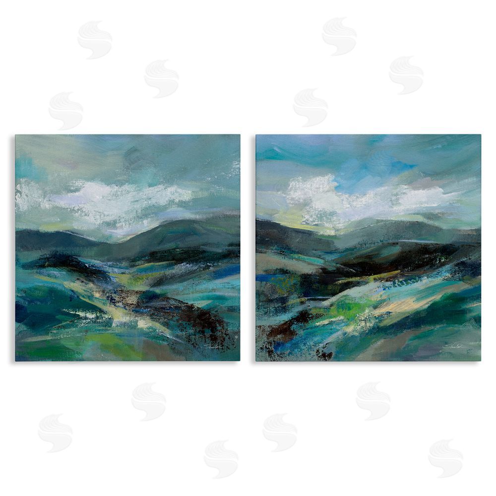 Silvia Vassileva Modern Mountain Horizon Scene  Canvas Wall Art Print