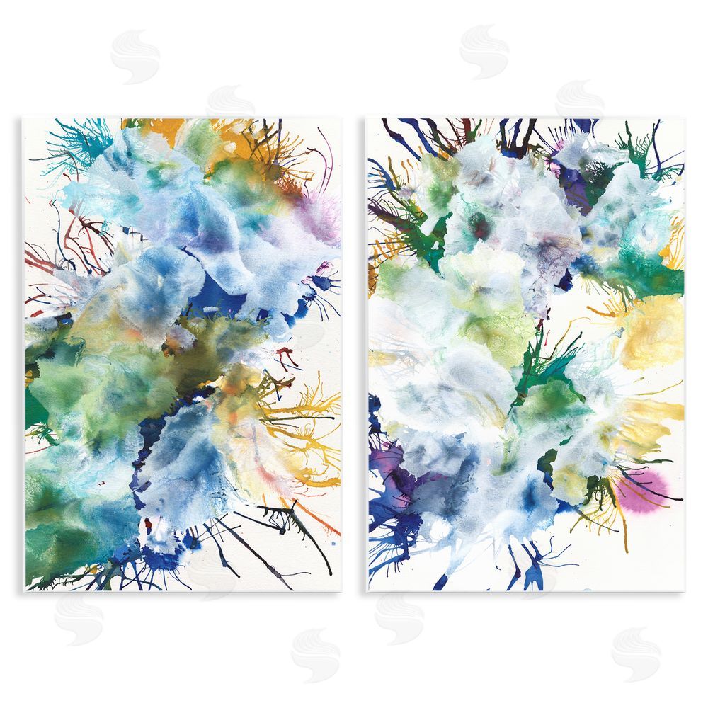 Jodi Fuchs Modern Urban Rainbow Splatter Wooden Wall Plaque Art Print