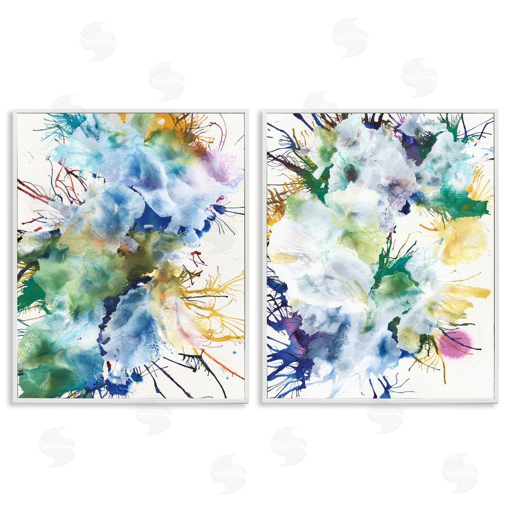 Jodi Fuchs Modern Urban Rainbow Splatter White Framed Giclee Wall Art Print