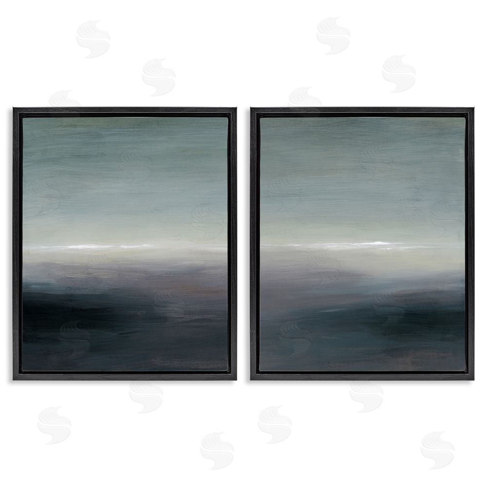Grace Popp Dark Horizon Landscape Scene Black Floating Frame Canvas Wall Art Print