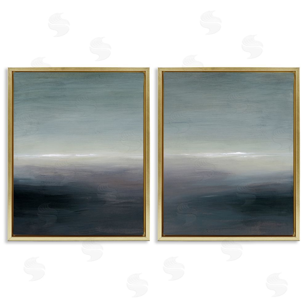 Grace Popp Dark Horizon Landscape Scene Gold Floating Frame Canvas Wall Art Print