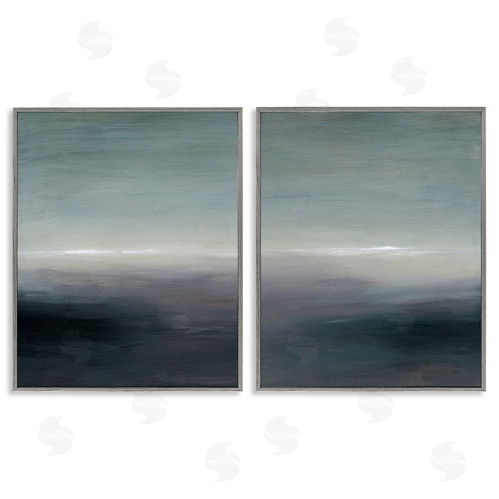 Grace Popp Dark Horizon Landscape Scene Gray Framed Giclee Wall Art Print