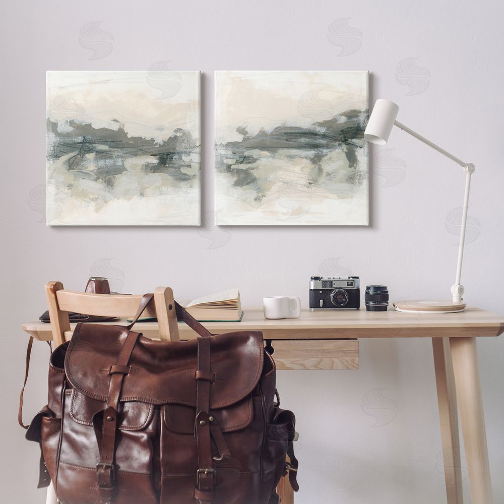 June Erica Vess Modern Abstract Scribble Composition Canvas Wall Art Print in Room