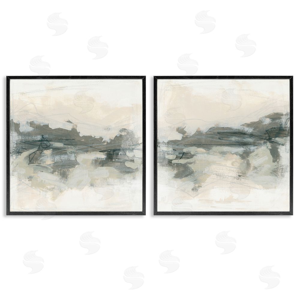 June Erica Vess Modern Abstract Scribble Composition Black Framed Giclee Wall Art Print