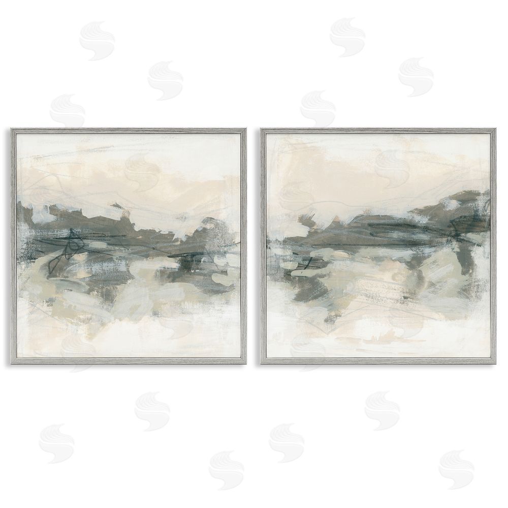 June Erica Vess Modern Abstract Scribble Composition Gray Framed Giclee Wall Art Print