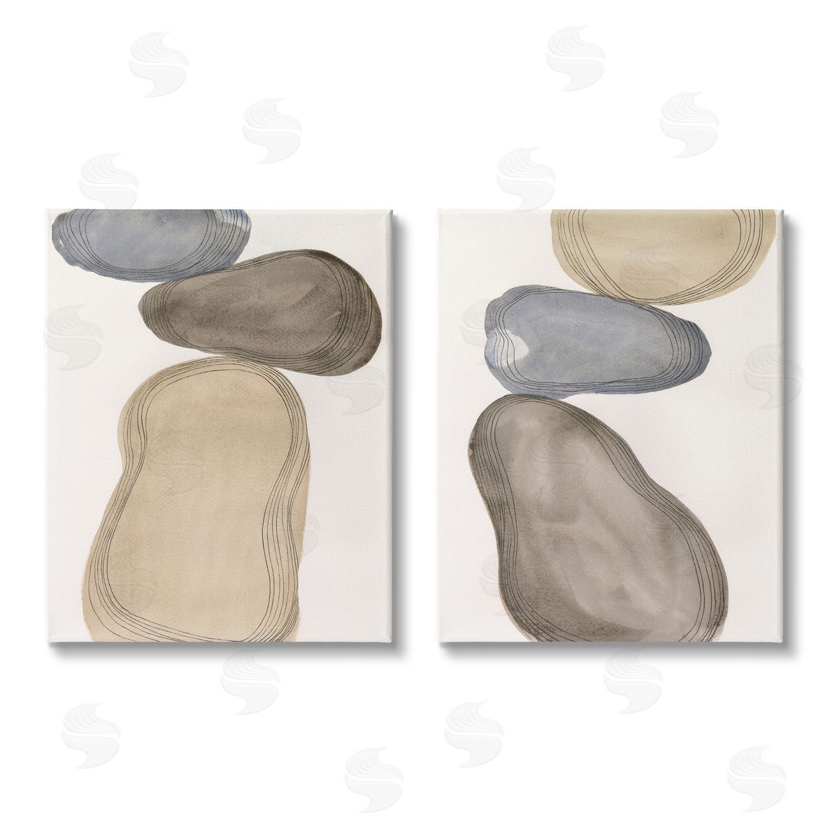Laura Marr Contemporary Oblong Shapes Arrangement Canvas Wall Art Print