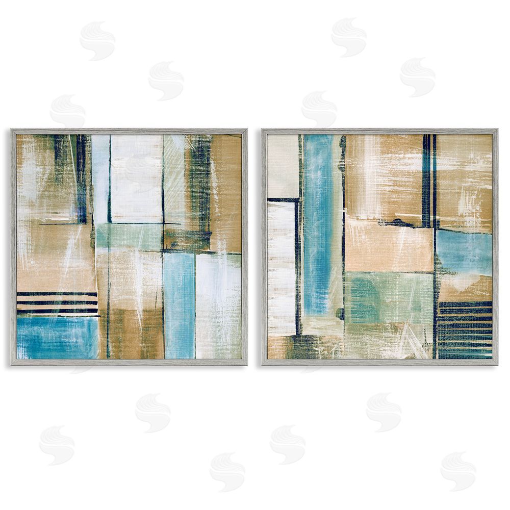 Susan Jill Contemporary Geometric Neutral Tones Gray Framed Giclee Wall Art Print
