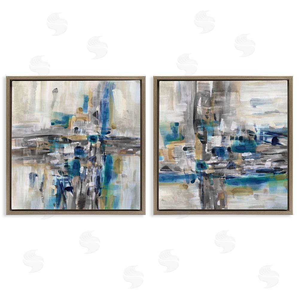 Susan Jill Abstract Collage Chaotic Brush Strokes Brown Floating Frame Canvas Wall Art Print