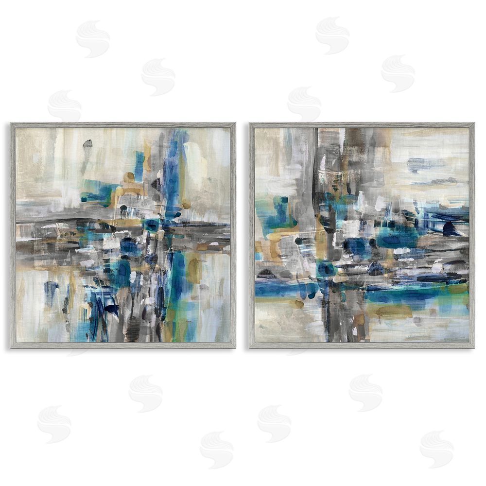 Susan Jill Abstract Collage Chaotic Brush Strokes Gray Framed Giclee Wall Art Print