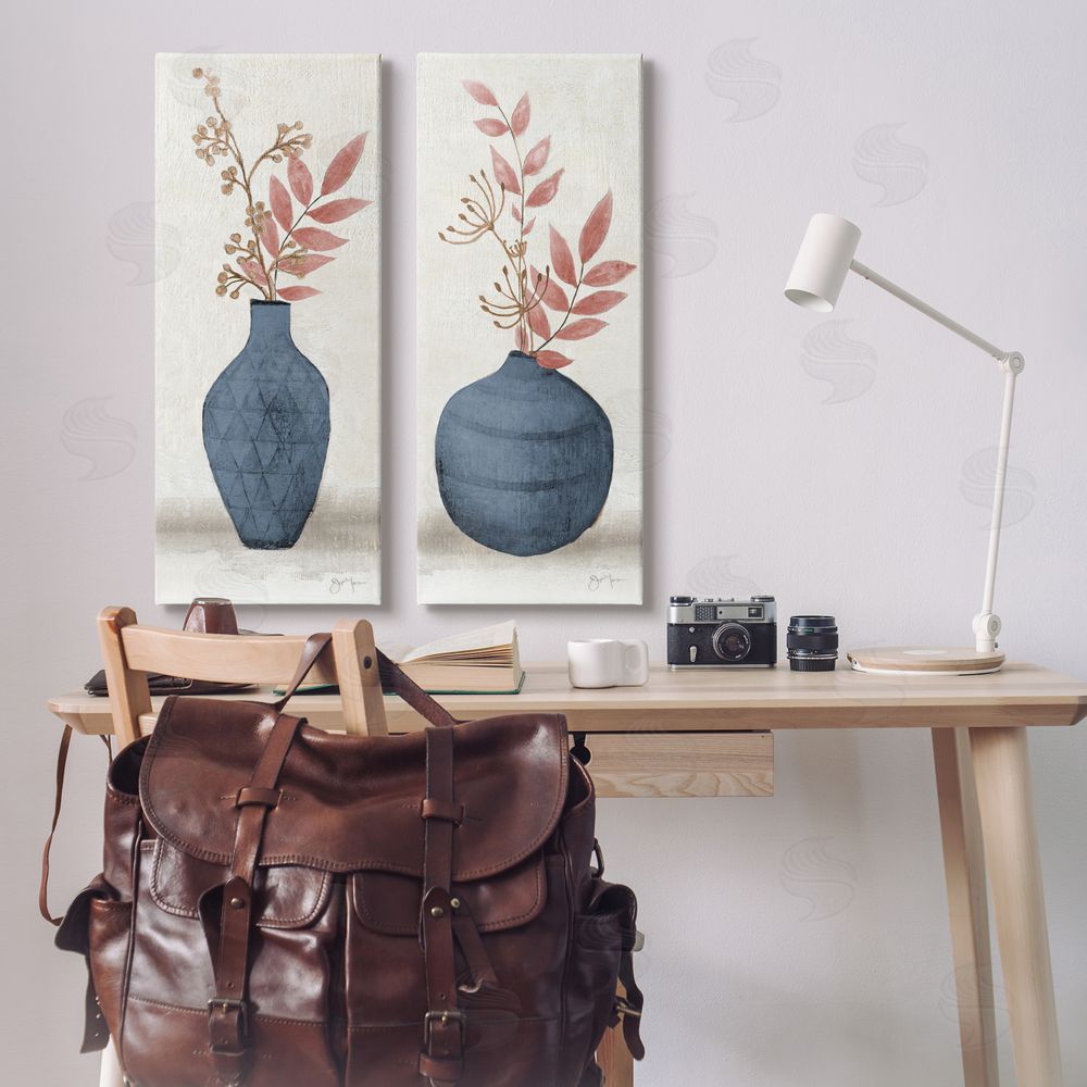 Janet Tava Ikebana Flower Vases Arrangement Canvas Wall Art Print in Room
