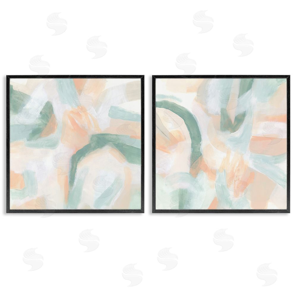 June Erica Vess Contemporary Pastel Collage Abstract Black Framed Giclee Wall Art Print